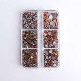 Mixed Sizes 6 Grid Box Champagne Glass HotFix Rhinestones For Clothing DIY WholesaleRhinestone